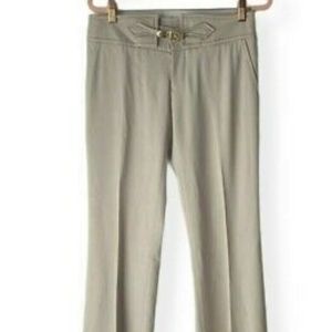 Gucci gold buckle flared wool pants